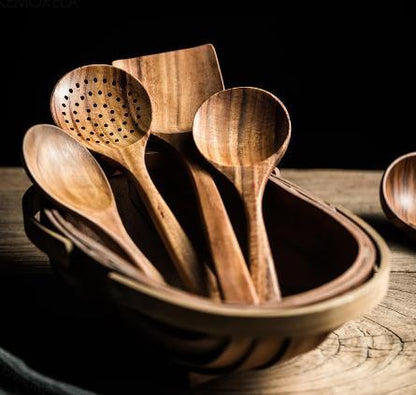 Teak Wood Kitchen Spoon Set - Hatuti