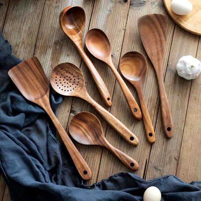 Teak Wood Kitchen Spoon Set - Hatuti