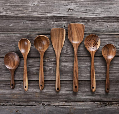 Teak Wood Kitchen Spoon Set - Hatuti